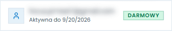 Sekcja licencji w oknie rozszerzenia